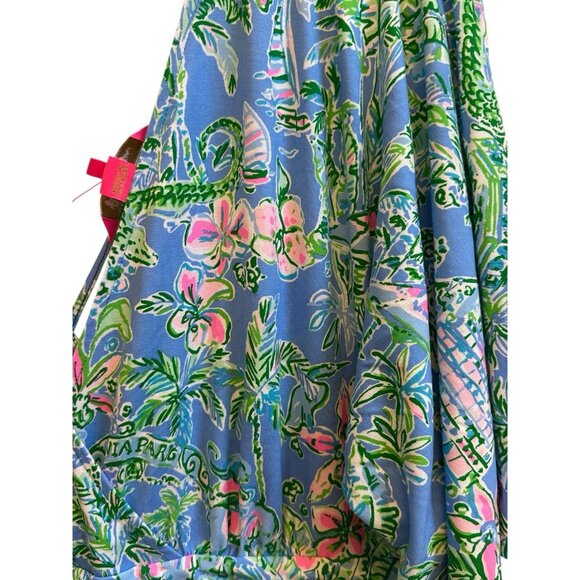 Lilly Pullitzer Parigi Romper in Boca Blue Beneath The Bougainvillea Sz XL NEW - Picture 6 of 11